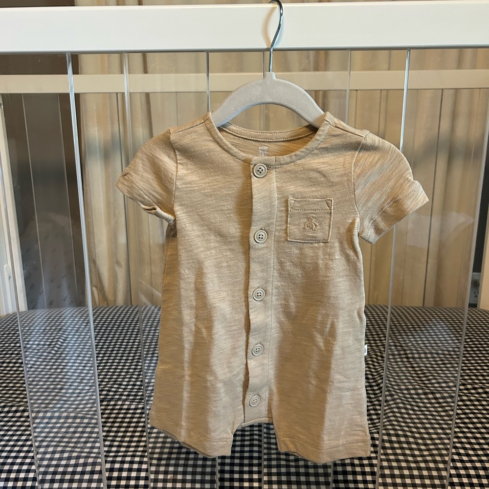 NWT Baby Gap Tan Short Sleeve Romper